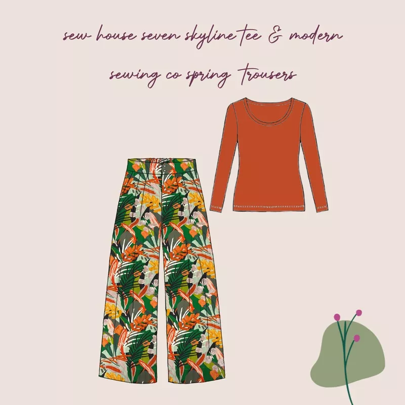 make-outfit-colour-bundle-sewing-kit-skyline-tee-in-cotton-jersey-spring-trouser Make An Outfit Colour Bundle and Sewing Kit – Skyline Tee in Cotton Jersey and Spring Trousers in Tropical Linen