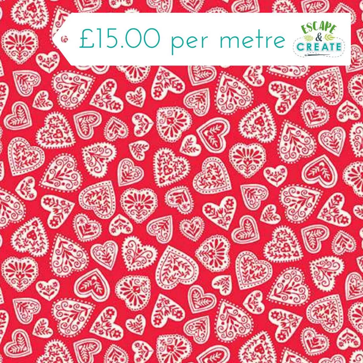 makower-christmas-scandi-hearts-red Makower Christmas Scandi Hearts Red