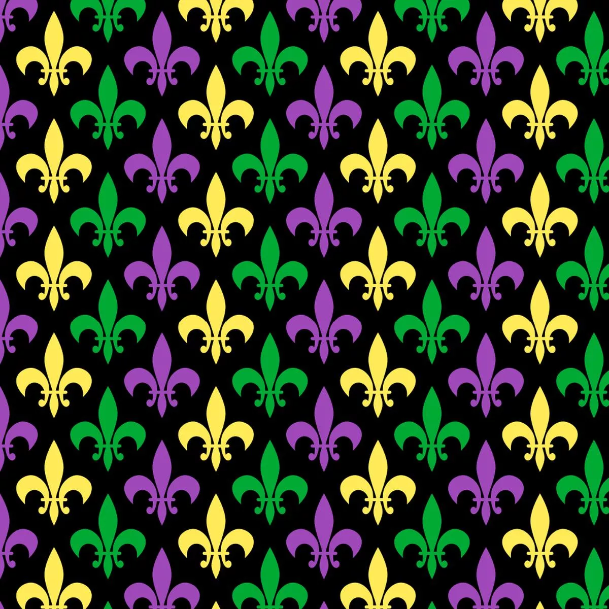 mardi-gras-fleur-de-lis-fabric-black Mardi Gras Fleur-de-lis Fabric – Black