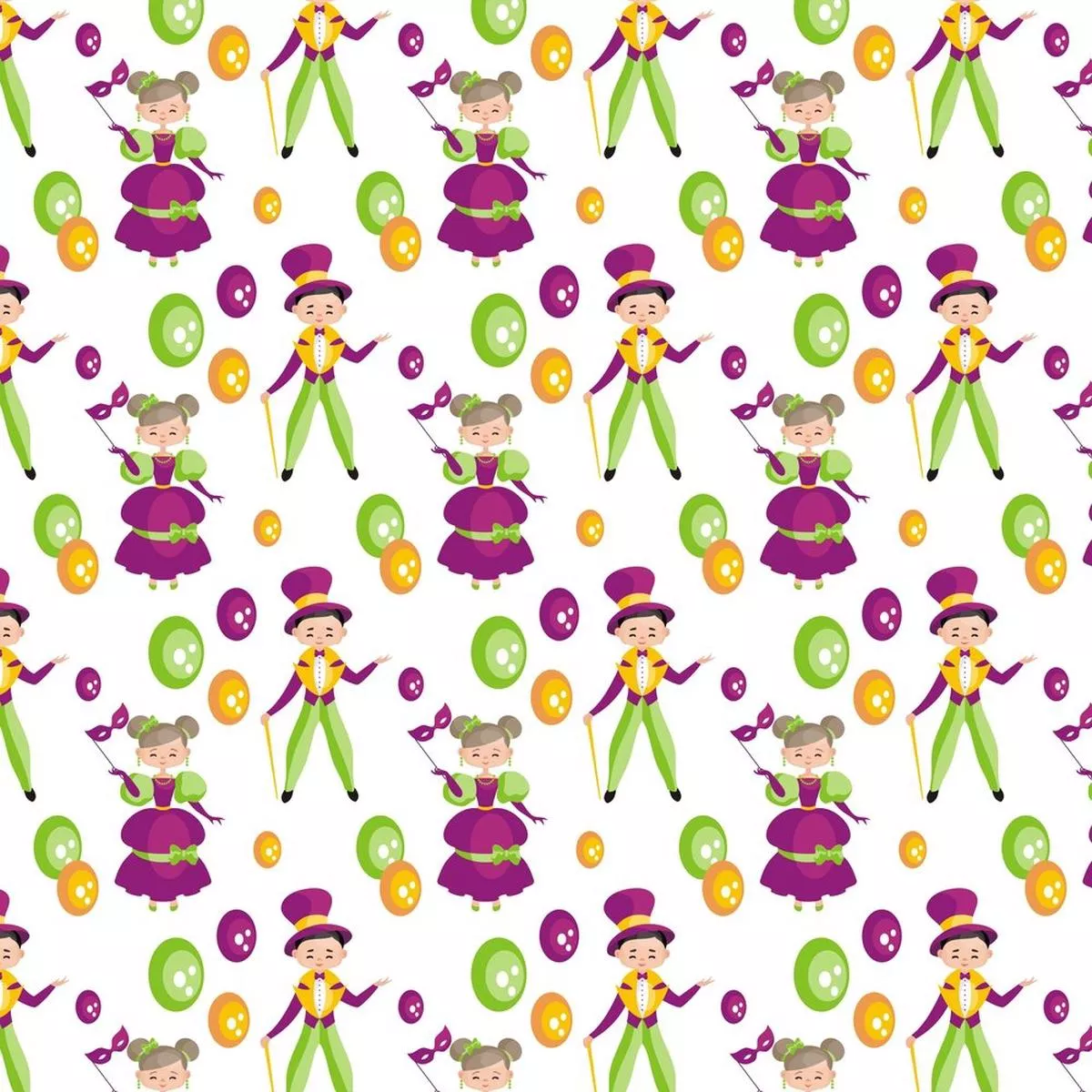Mardi Gras Theme Parade Fabric – Variation 2