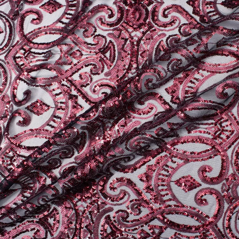 maroon-sequinned-black-tulle Maroon Sequinned Black Tulle