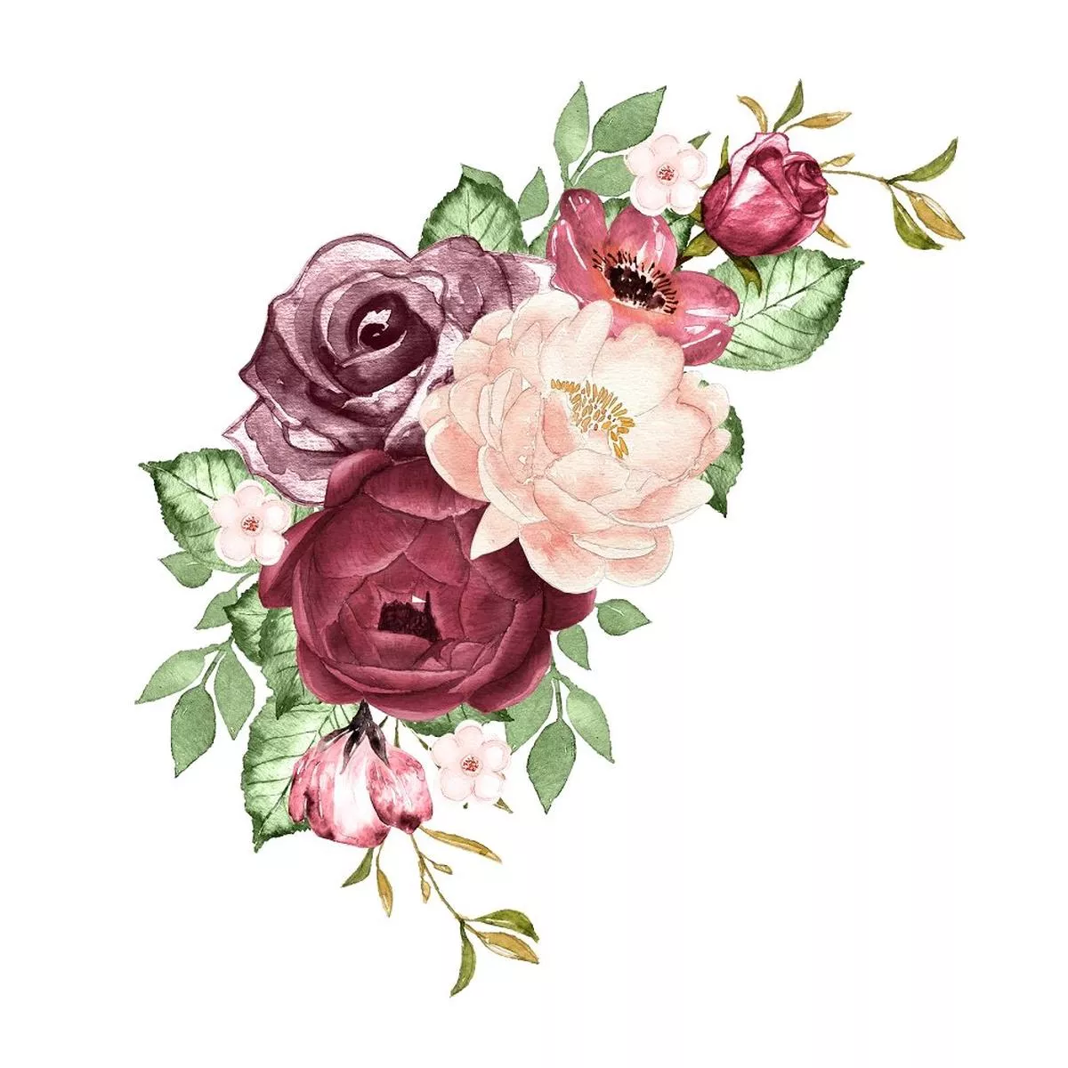 Marsala Arrangement #3 Fabric Panel