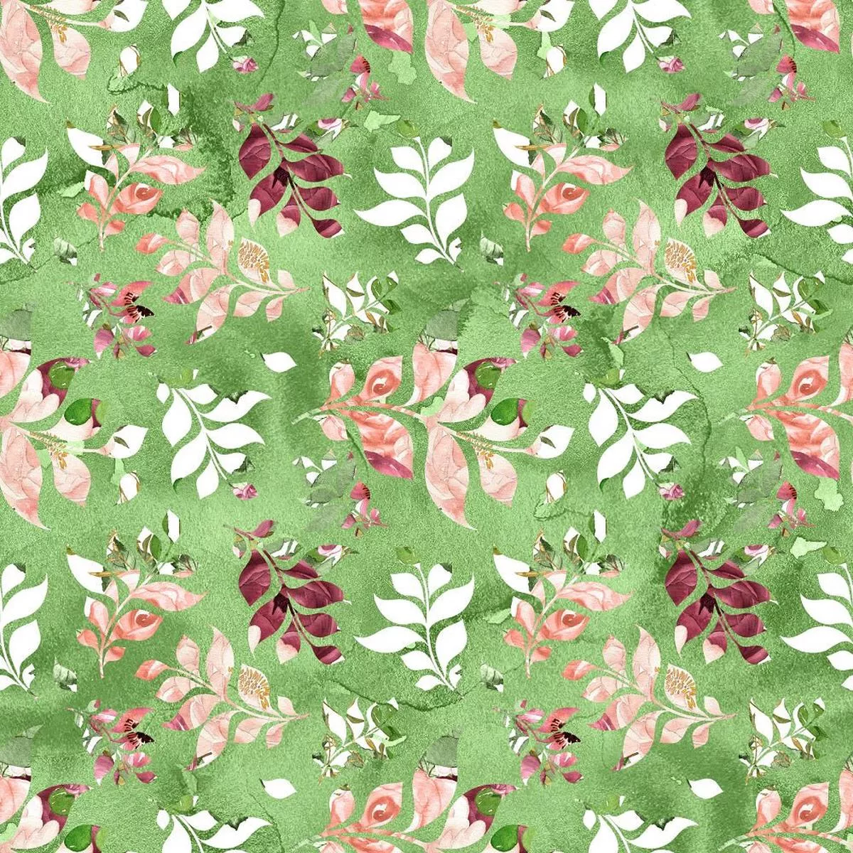 marsala-patterned-leaves-fabric-green Marsala Patterned Leaves Fabric – Green