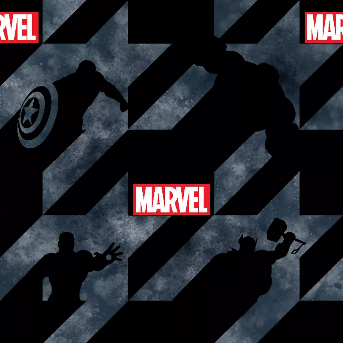 marvel-avengers-striking-silhouettes-fabric Marvel Avengers Striking Silhouettes Fabric