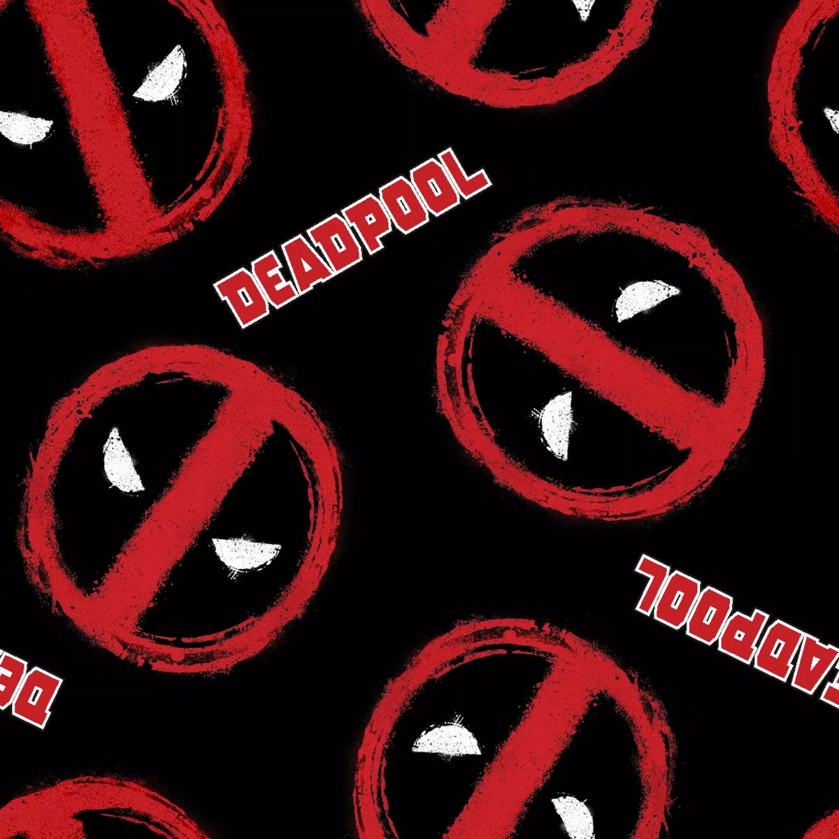 Marvel Deadpool Scattered Icon Fabric