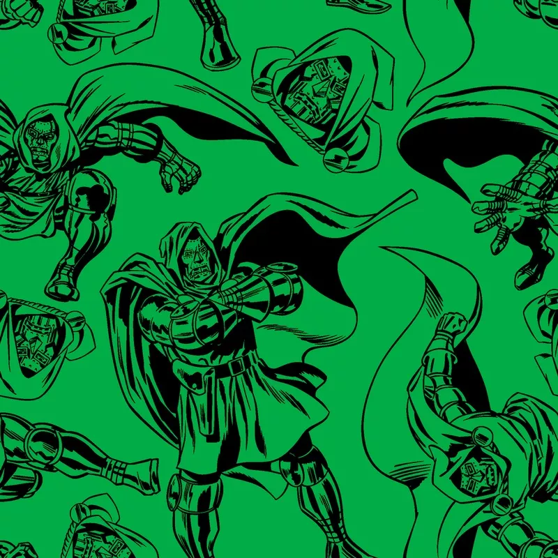 marvel-doctor-doom-comic-on-greenfabric Marvel Doctor Doom Comic on GreenFabric