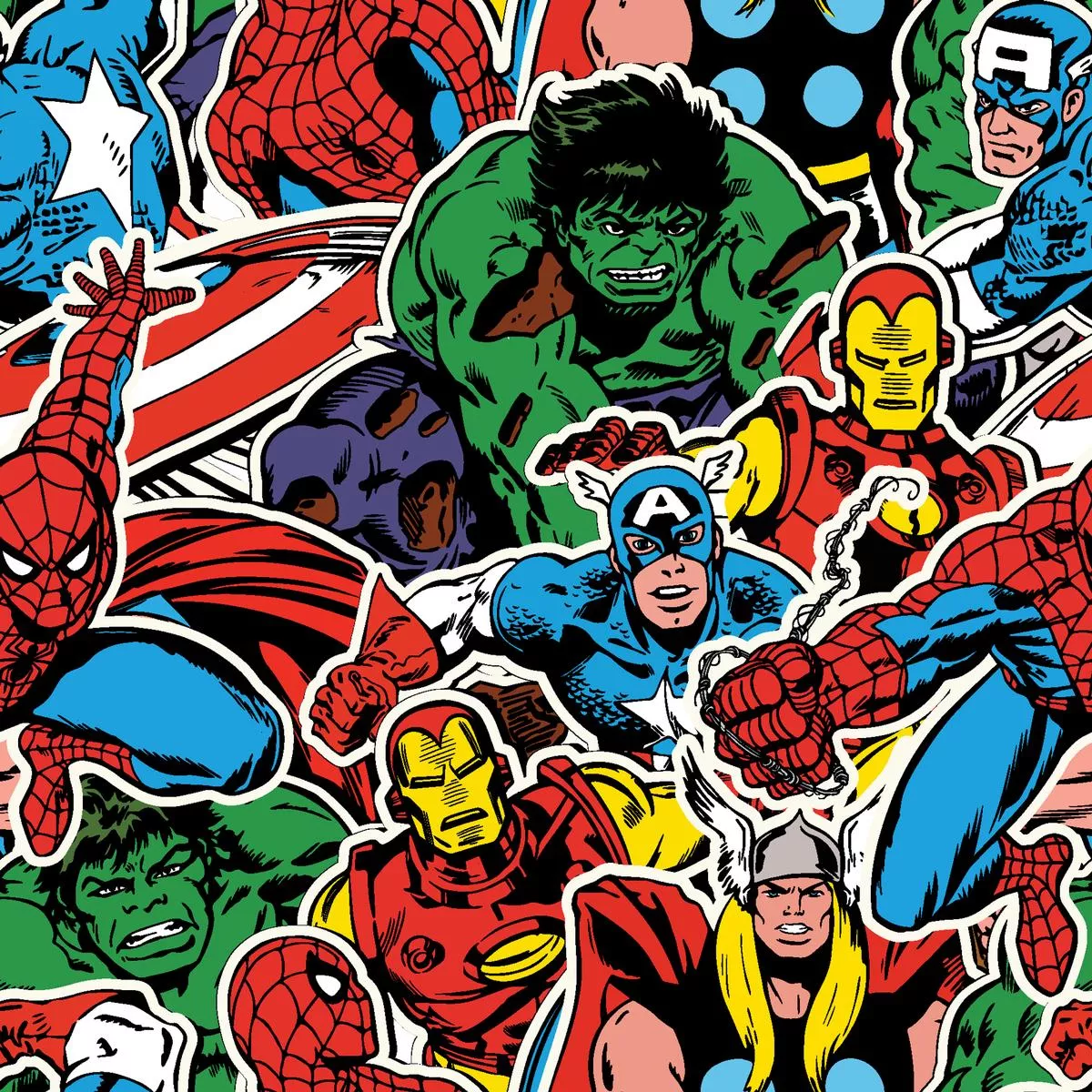 marvel-packed-super-heroes-comic-fabric Marvel Packed Super Heroes Comic Fabric