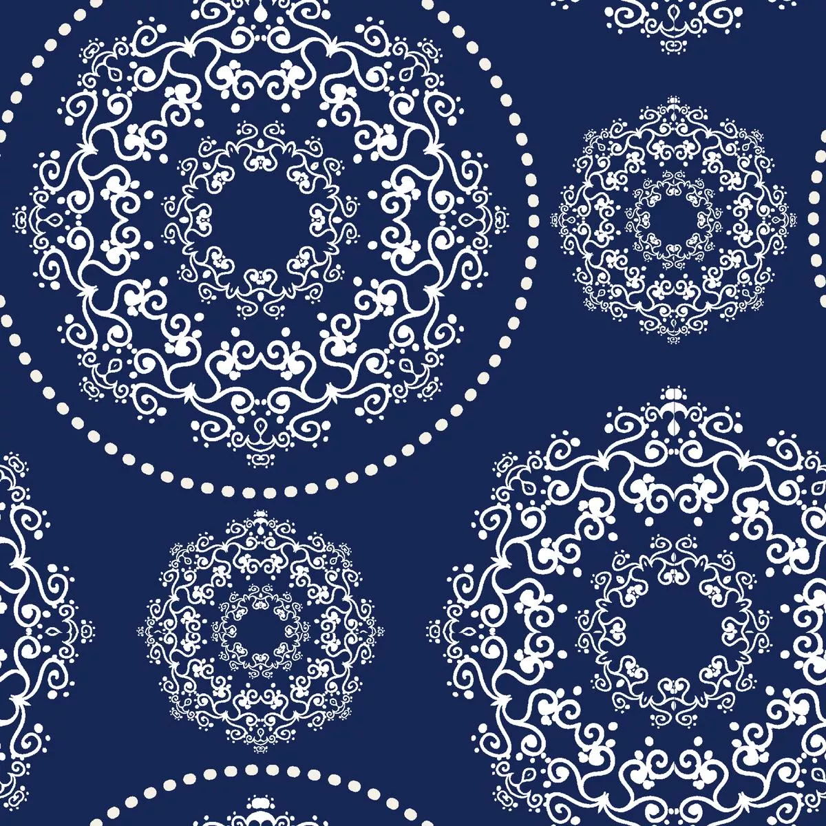 medallion-magic-navy-scrollwork-fabric Medallion Magic – Navy Scrollwork Fabric