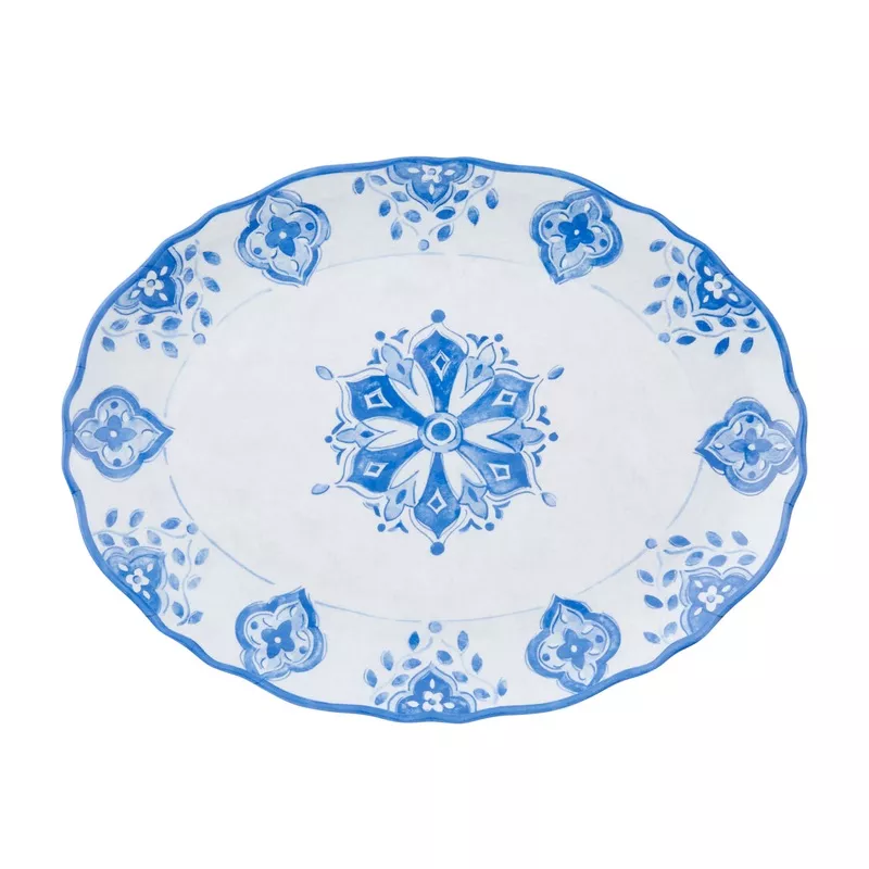 melamine-oval-platter-moroccan-blue Melamine Oval Platter Moroccan Blue