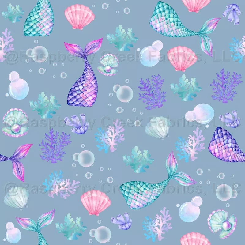 Mermaids Dream on Gray-Blue – small
