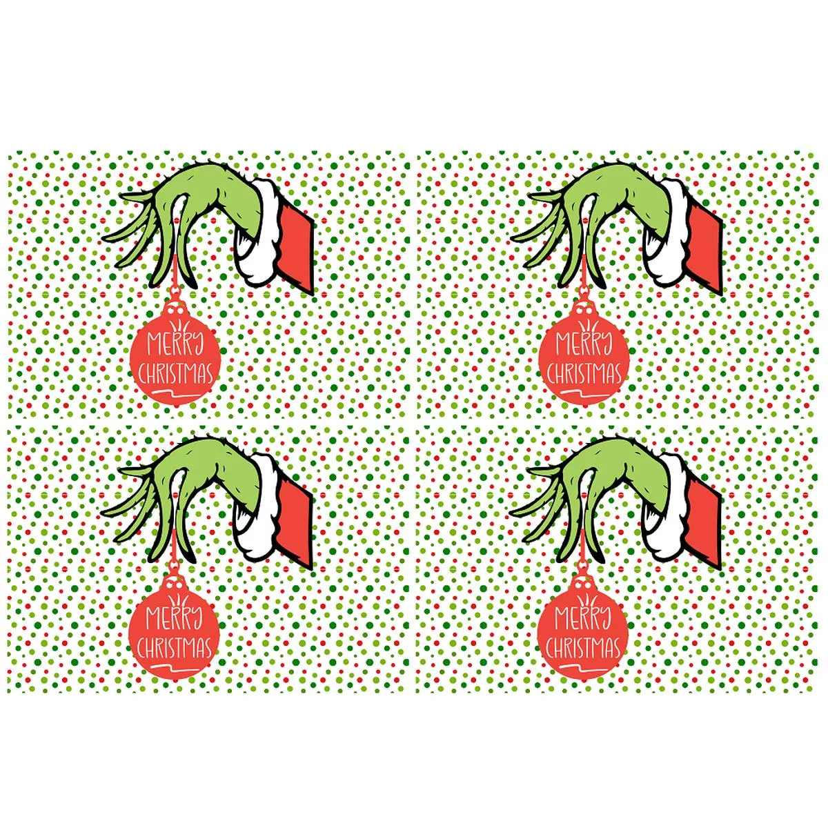 merry-christmas-grinch-hand-placemats-fabric-panel Merry Christmas Grinch Hand Placemats Fabric Panel