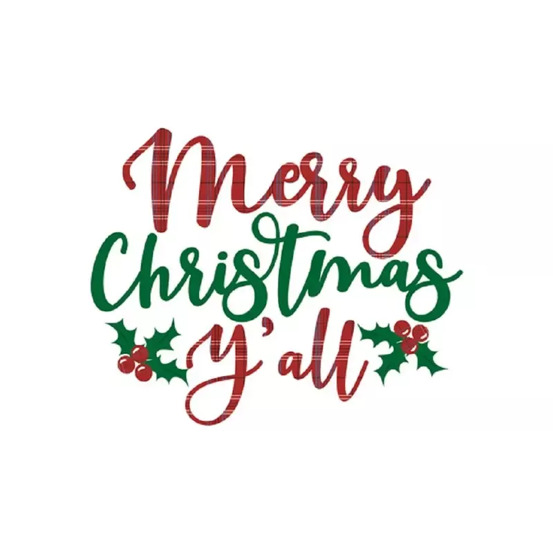 Merry Christmas Y’all Fabric Panel – White