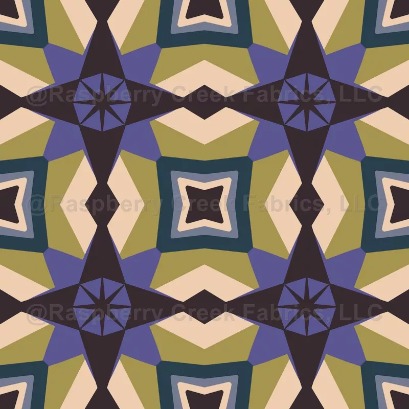 Mid Mod Stars Blue Green