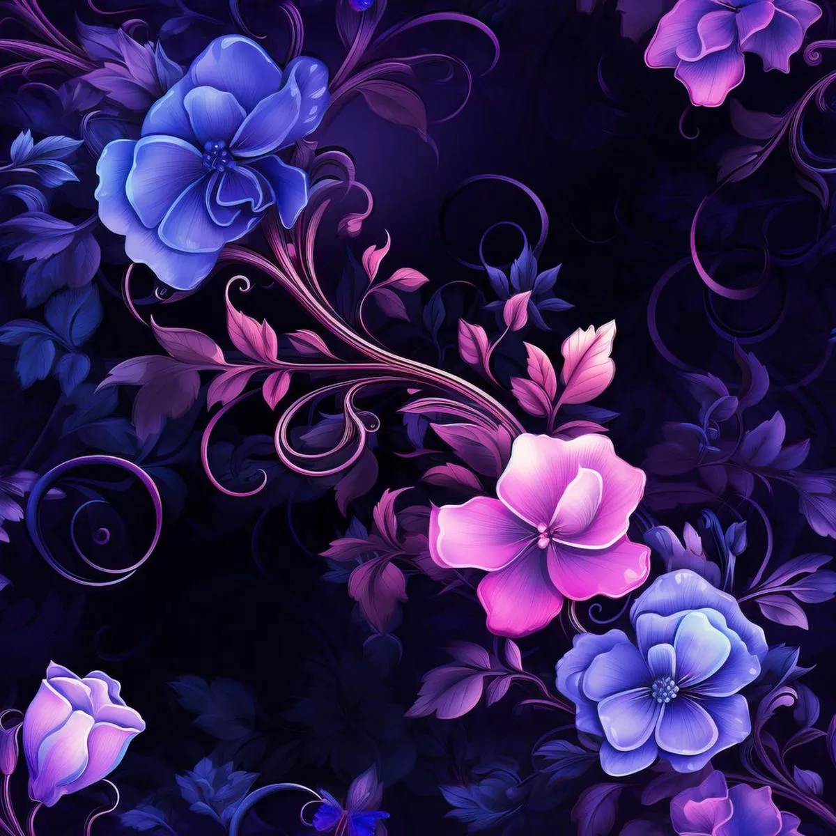 midnight-garden-pattern-3-fabric Midnight Garden Pattern #3 Fabric