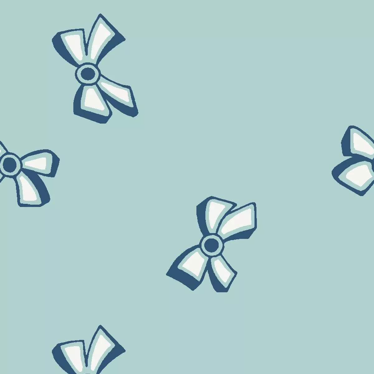 Mila Bow on Blue Bayou Fabric