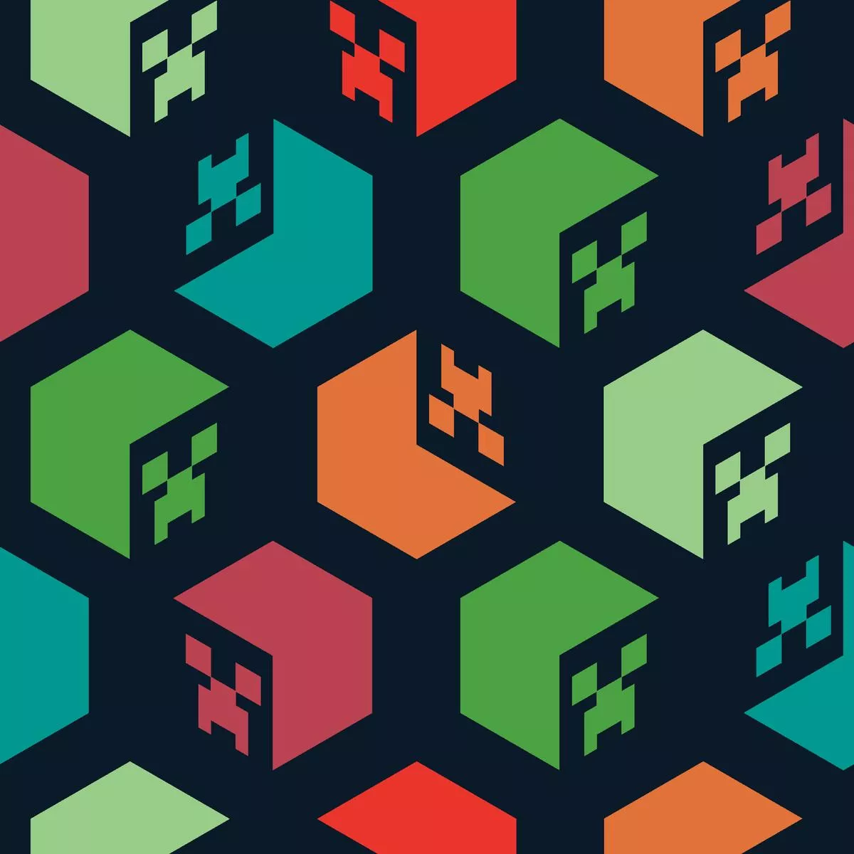 Minecraft Creeper Cubes Fabric