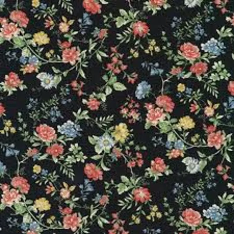 miniature-roses-on-black-cotton-flax-prints Miniature Roses on Black, Cotton Flax Prints