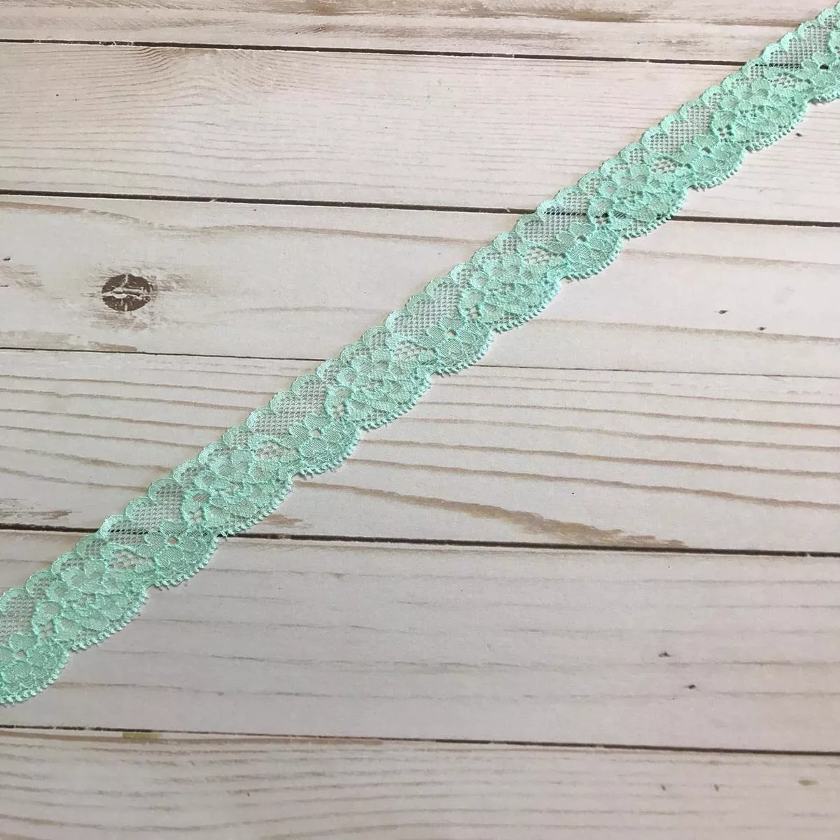 Mint 1.25″ Wide Stretch Lace