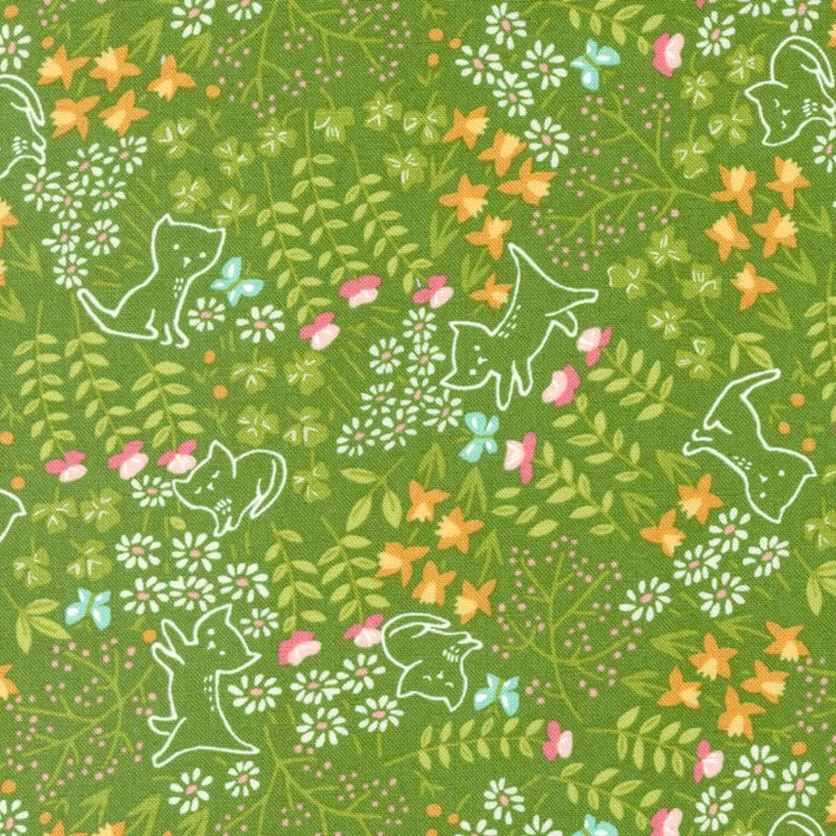 Moda Here Kitty Kitty – Garden Plants Grass 20833-15