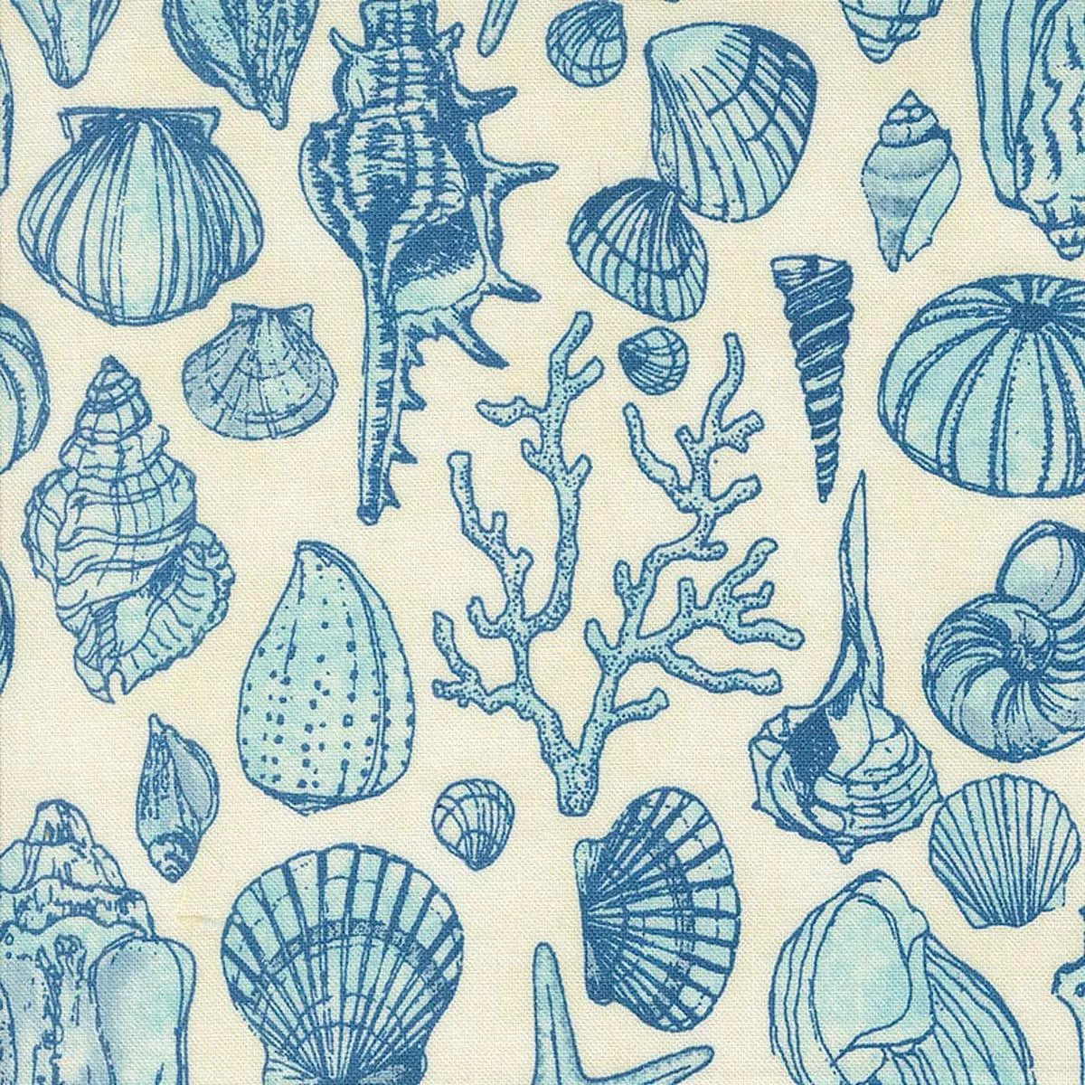 Moda Serena Shores Fabric – Sketchy Shells Cloud 48774-11