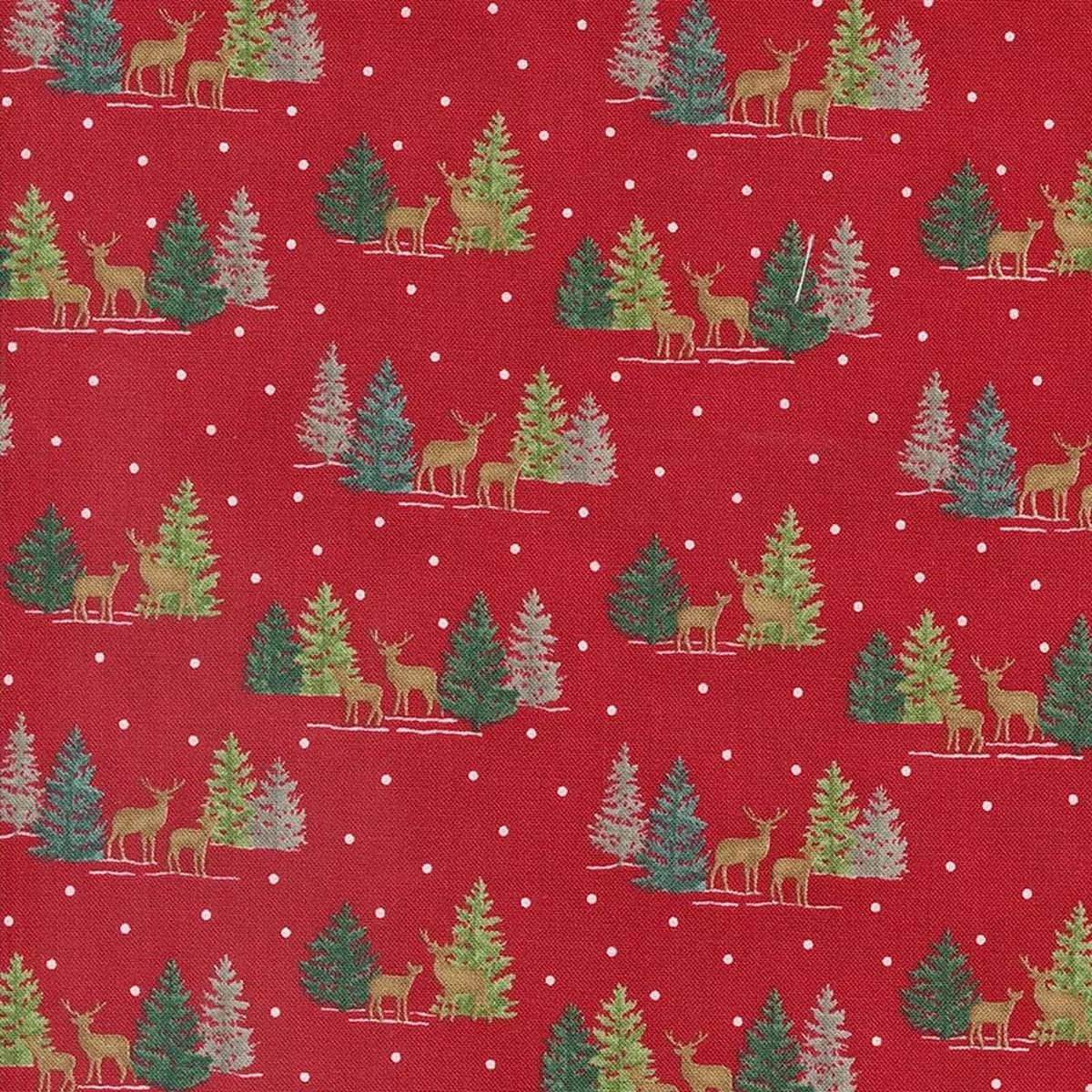 moda-woodland-winter-fabric-moda-tiny-tree-deer-cardinal-red-56095-13 Moda Woodland Winter Fabric – Moda Tiny Tree Deer Cardinal Red 56095-13