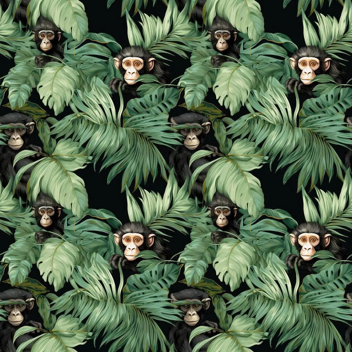 Monkey & Leaves Fabric