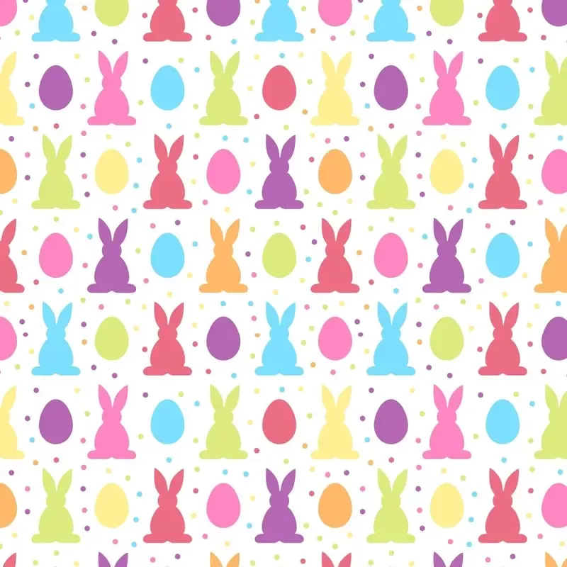 multi-colored-easter-bunny-egg-fabric Multi-Colored Easter Bunny & Egg Fabric