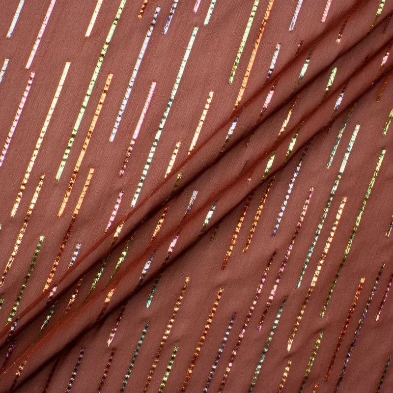 multi-coloured-metallic-rich-brown-silk-georgette Multi-Coloured Metallic Rich Brown Silk Georgette