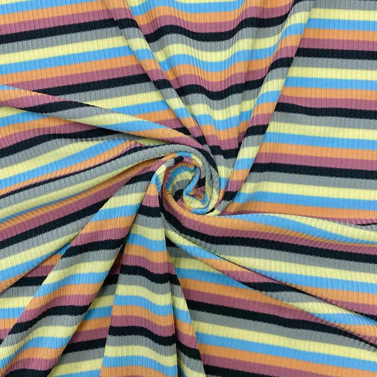 multi-striped-rib-knit-fabric Multi Striped Rib Knit Fabric
