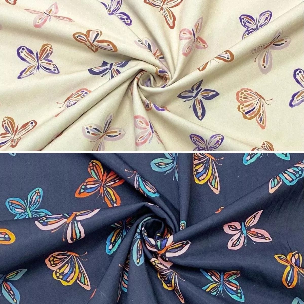 multicolour-butterflies-softshell-fabric Multicolour Butterflies Softshell Fabric
