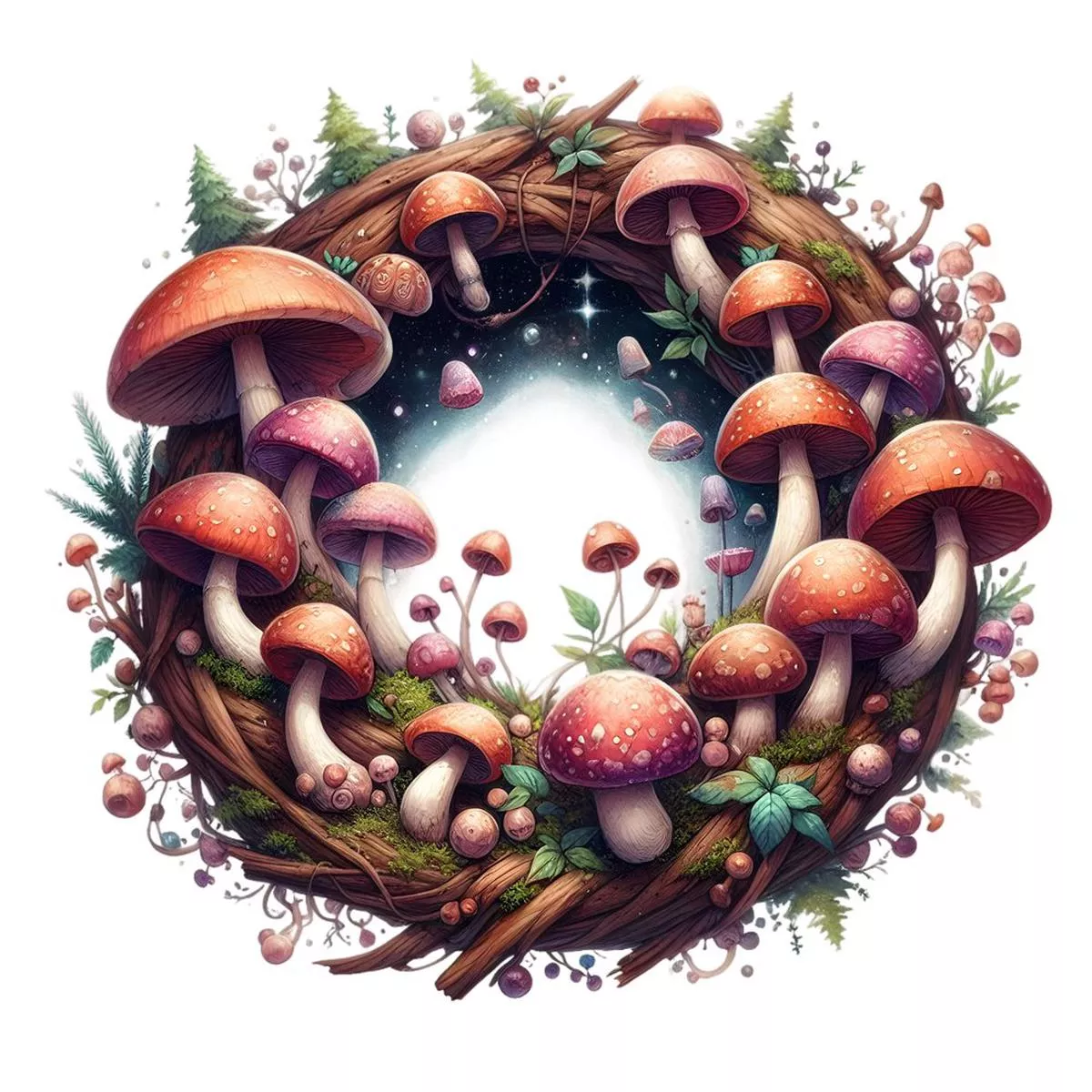 Mushroom Garden #7 Fabric Panel