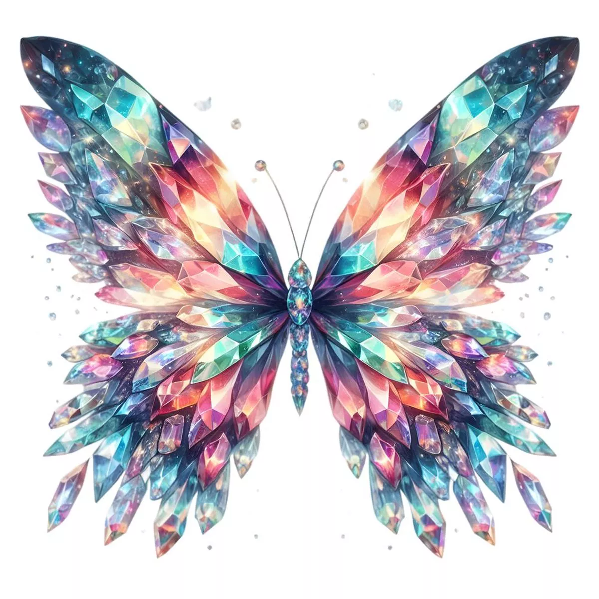 Mystical Butterflies Crystal #3 Fabric Panel