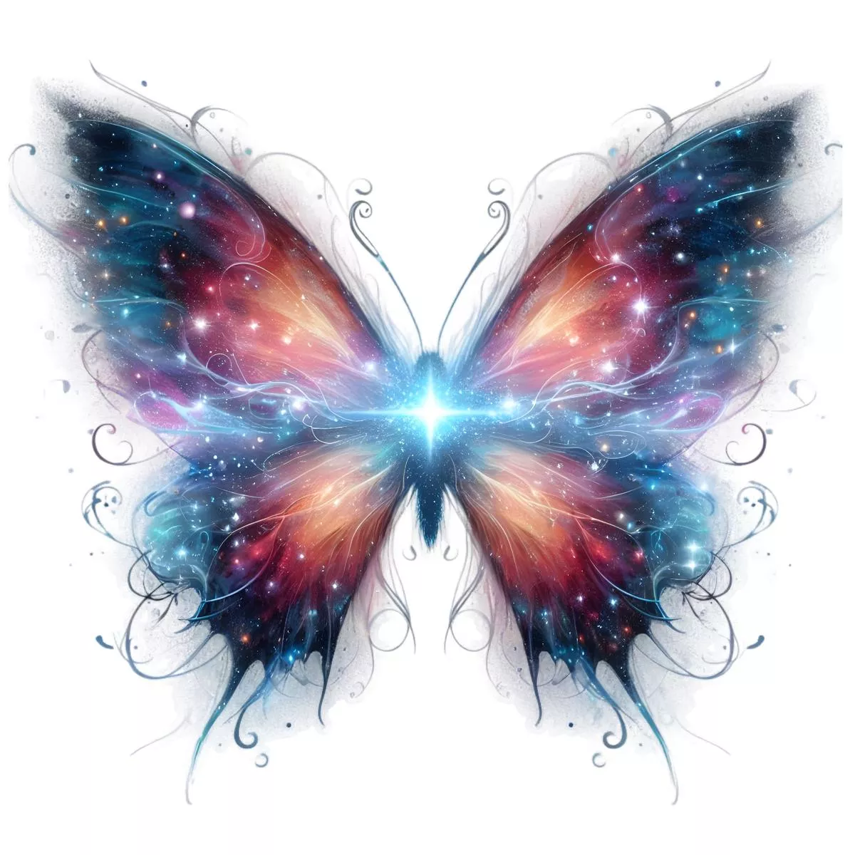 Mystical Butterflies Galaxy #5 Fabric Panel