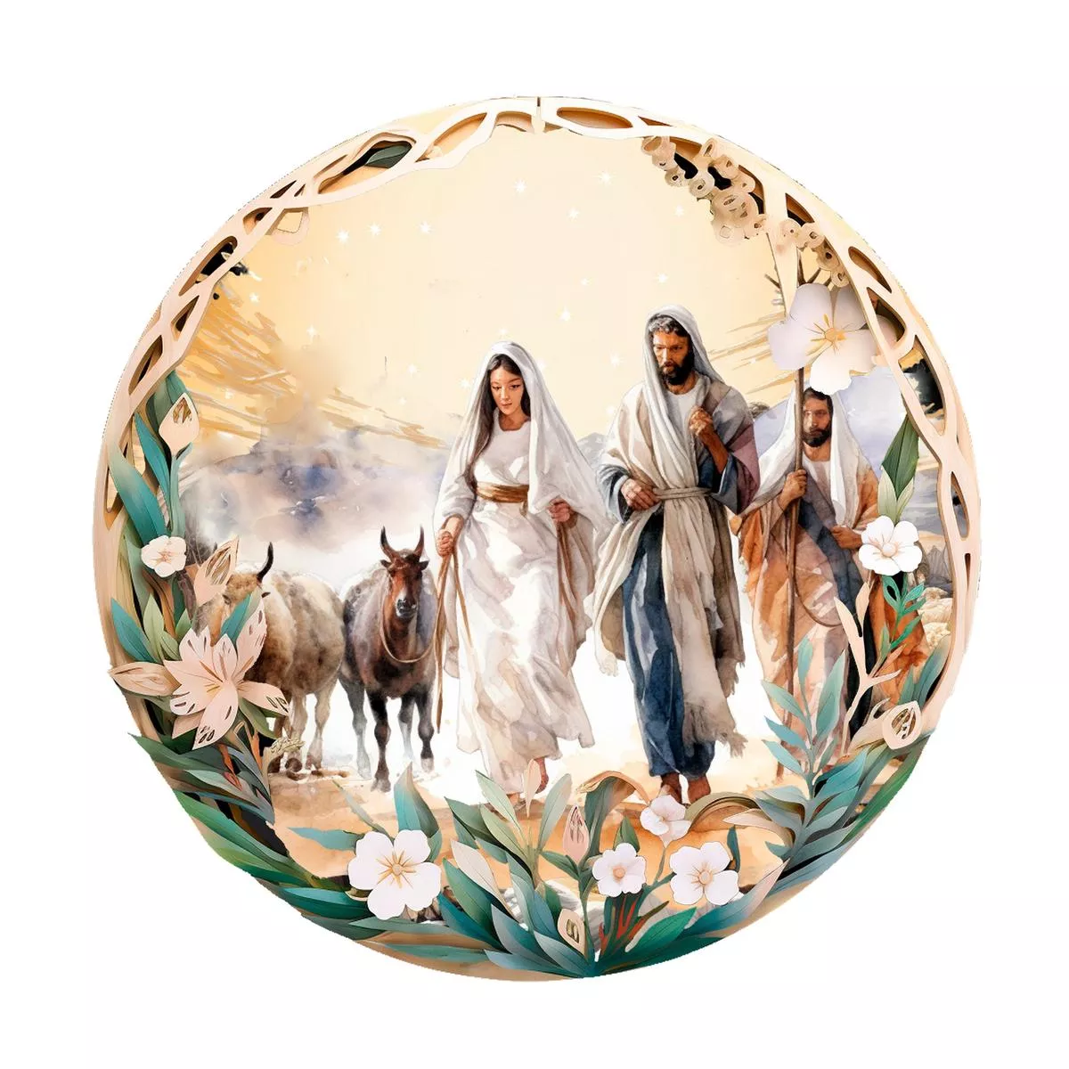 nativity-scene-ornament-4-fabric-panel Nativity Scene Ornament #4 Fabric Panel