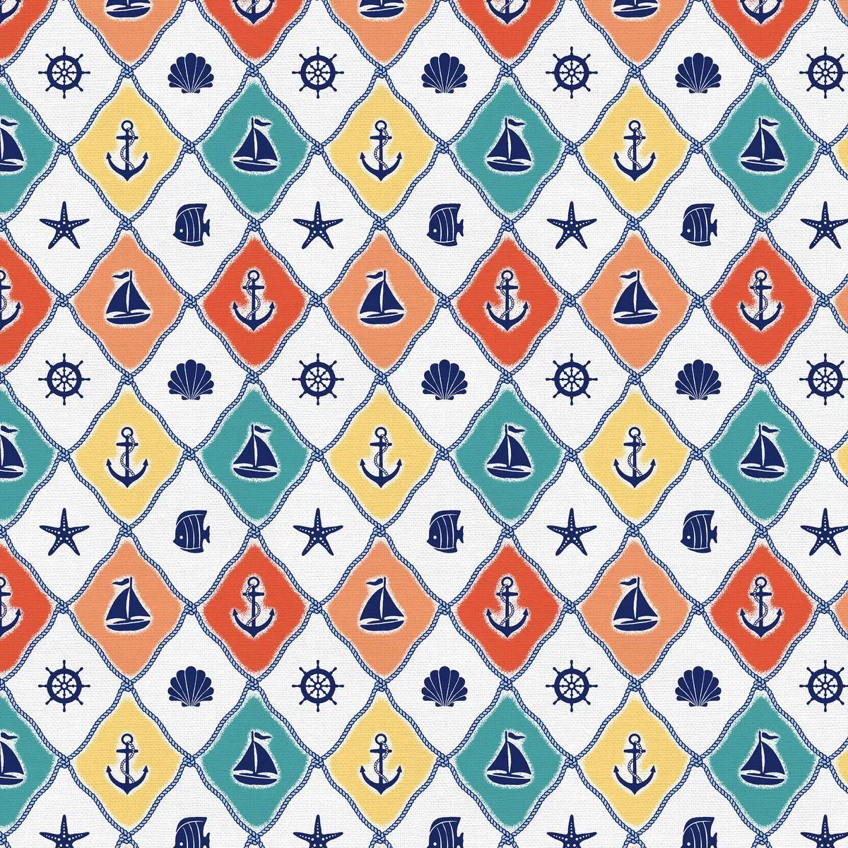 Nautical Icons – Multi – Quilting Cotton