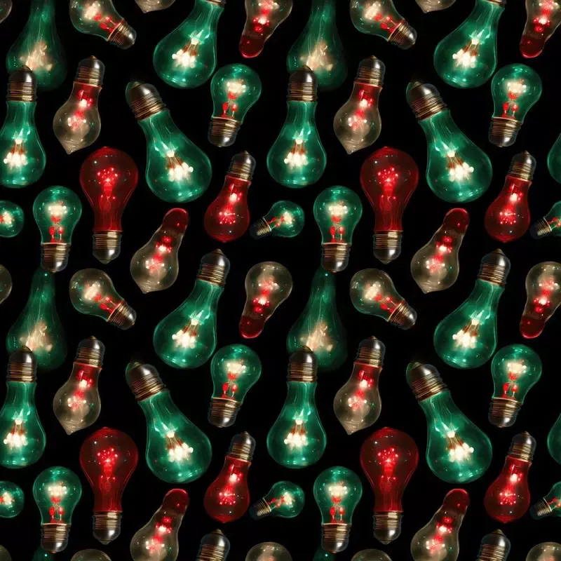 Neon Christmas Bulb Fabric