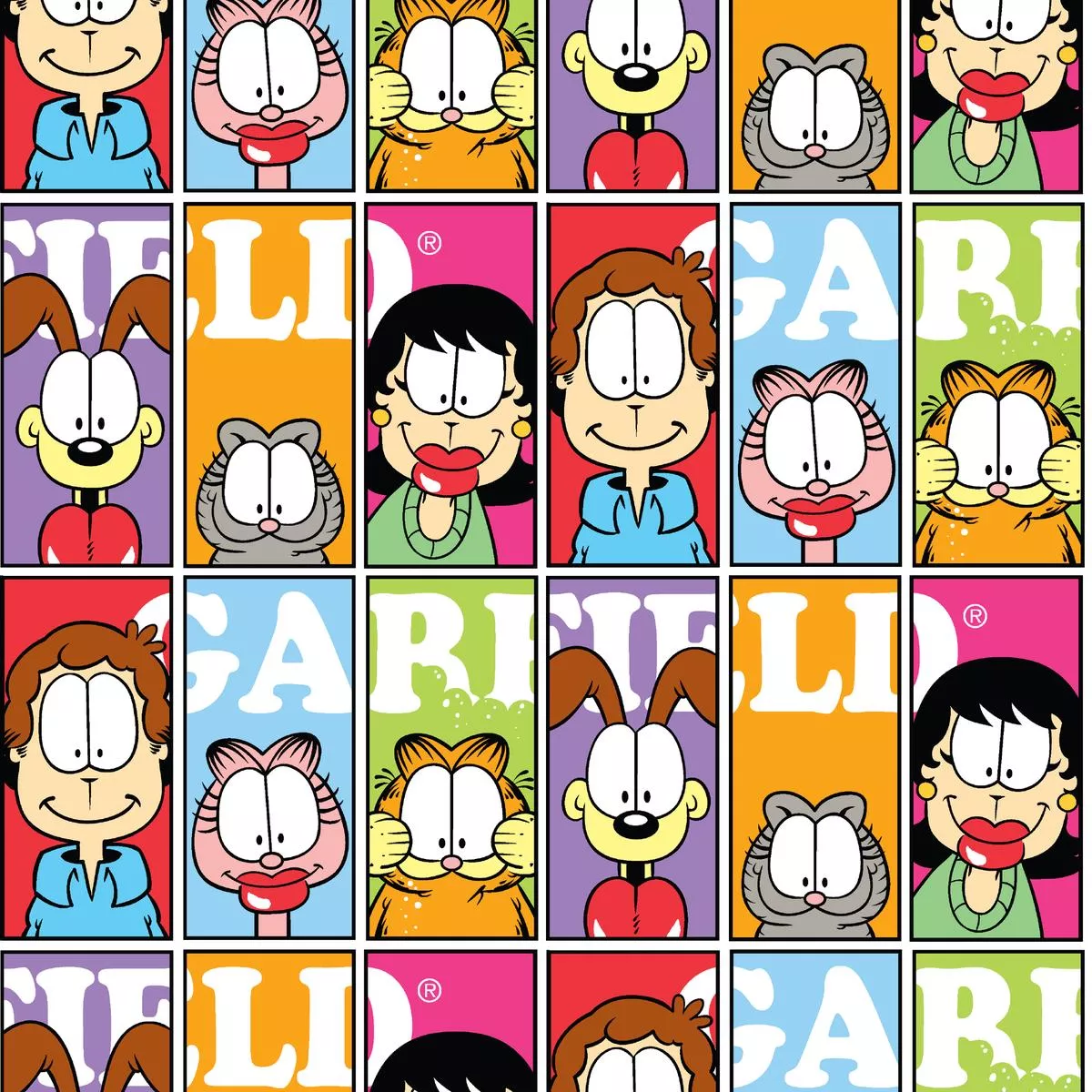 nickelodeon-garfield-character-grid-fabric Nickelodeon Garfield Character Grid Fabric