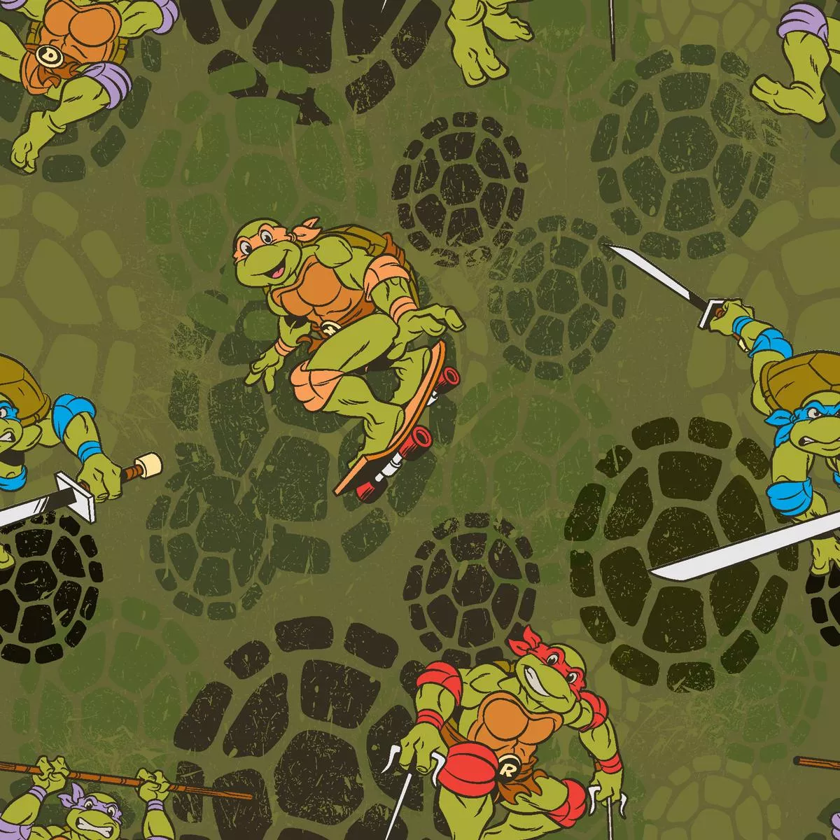 Nickelodeon TMNT Green Battle Fabric