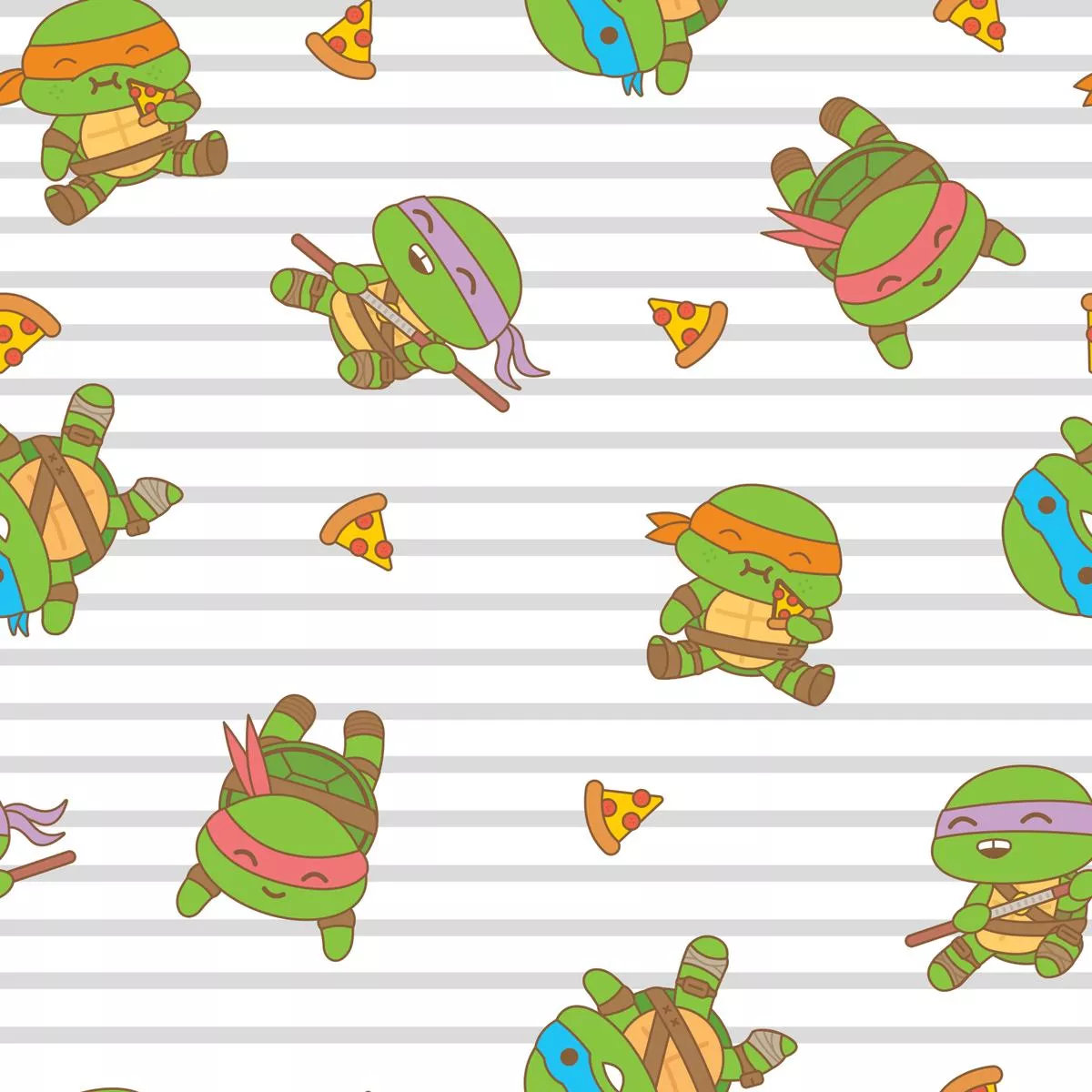 nickelodeon-tmnt-stripes-pizza-fabric Nickelodeon TMNT Stripes & Pizza Fabric