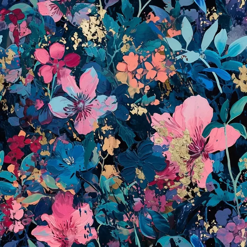 nightlife-abstract-floral-pattern-12-fabric Nightlife Abstract Floral Pattern #12 Fabric