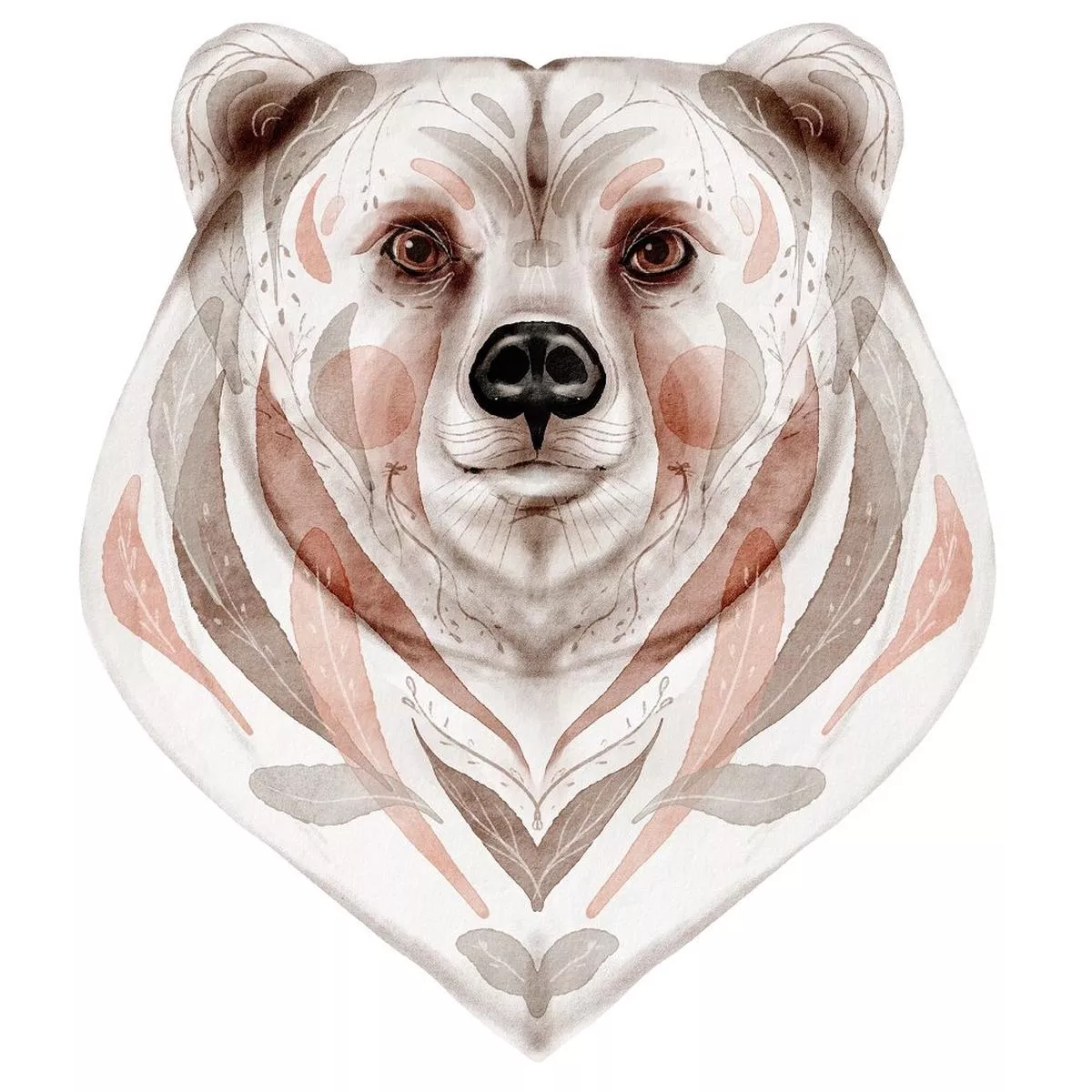 Northern Woods Bear Head Fabric Panel