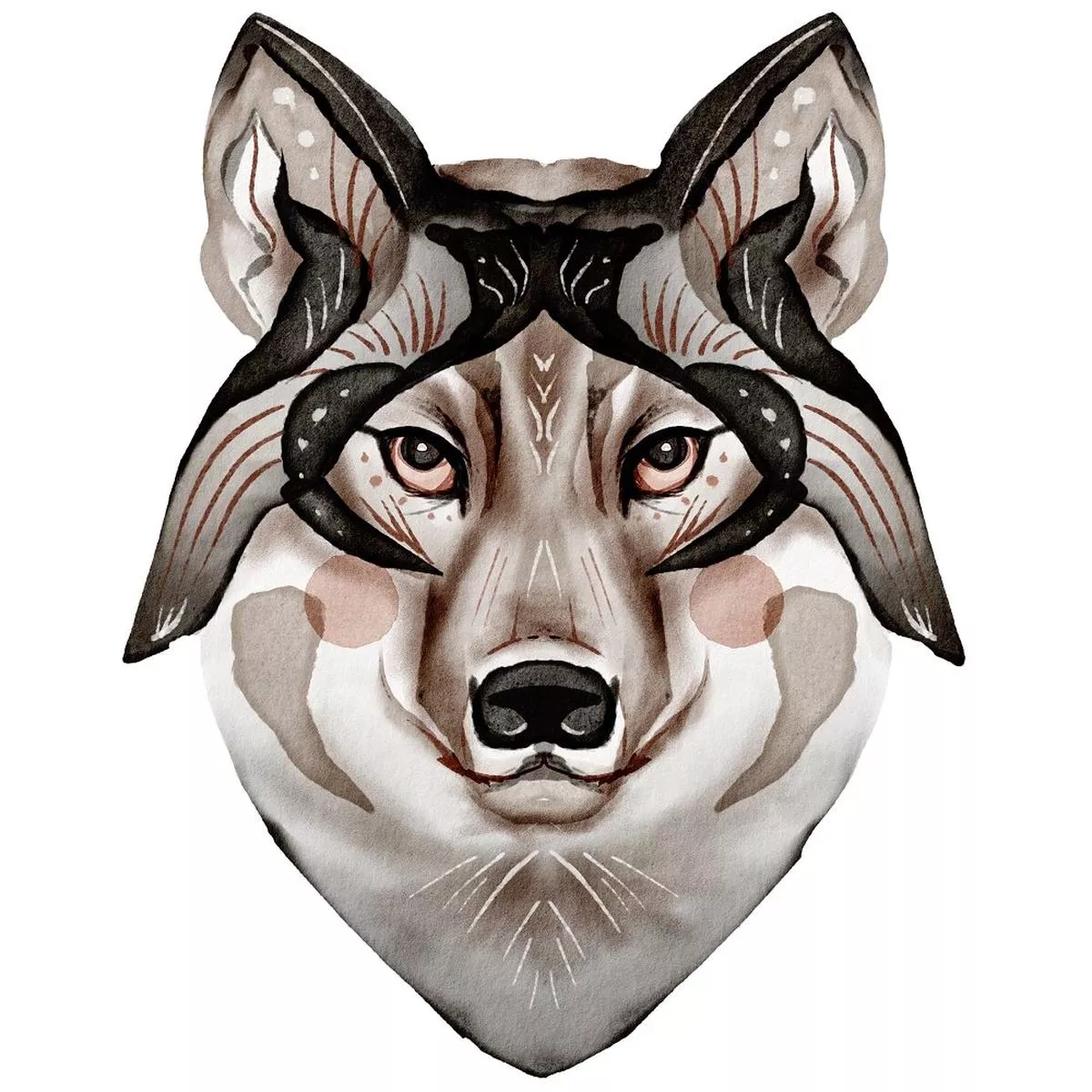 northern-woods-wolf-head-2-fabric-panel Northern Woods Wolf Head #2 Fabric Panel