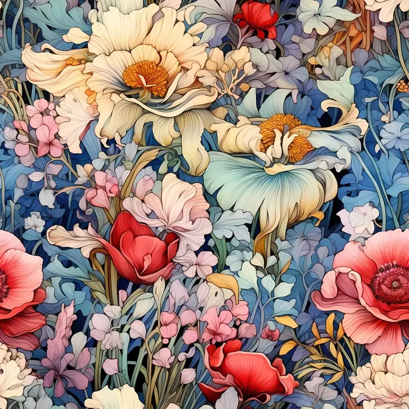 nouveau-floral-pattern-2-fabric Nouveau Floral Pattern #2 Fabric