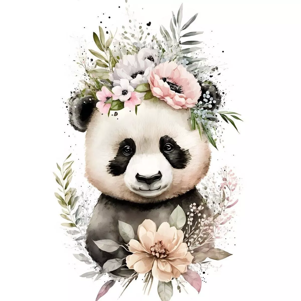 nursery-baby-panda-fabric-panel Nursery Baby Panda Fabric Panel