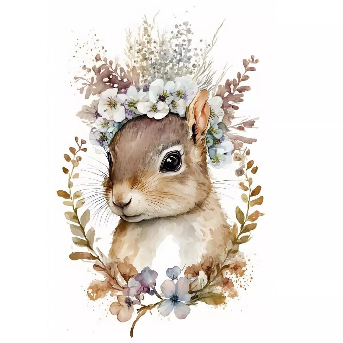 nursery-baby-squirrel-fabric-panel Nursery Baby Squirrel Fabric Panel