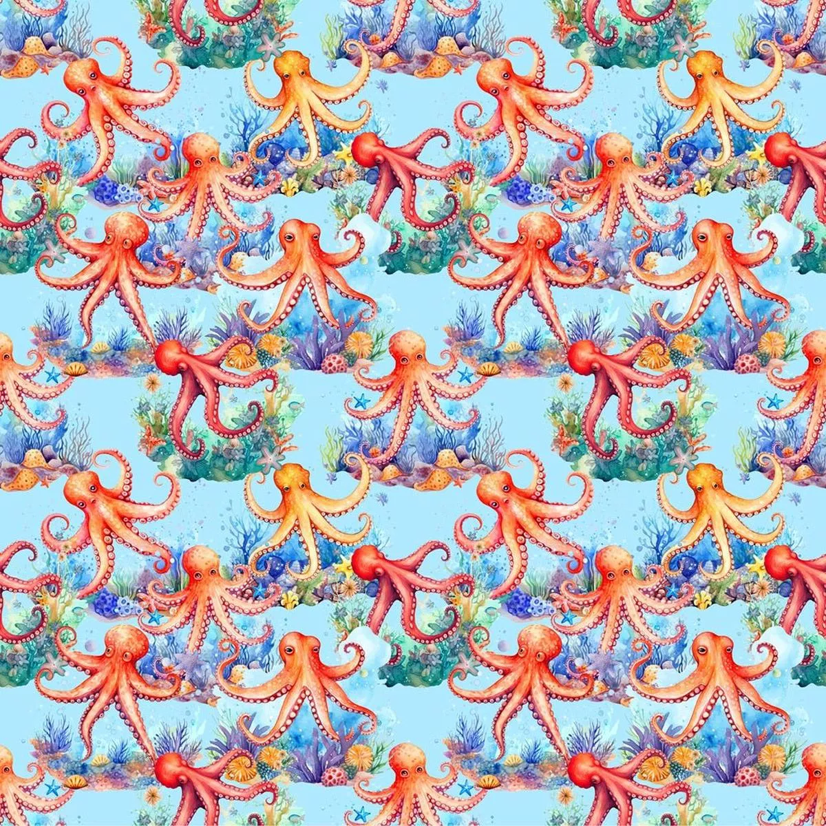 octopus-under-sea-fabric Octopus Under The Sea Fabric