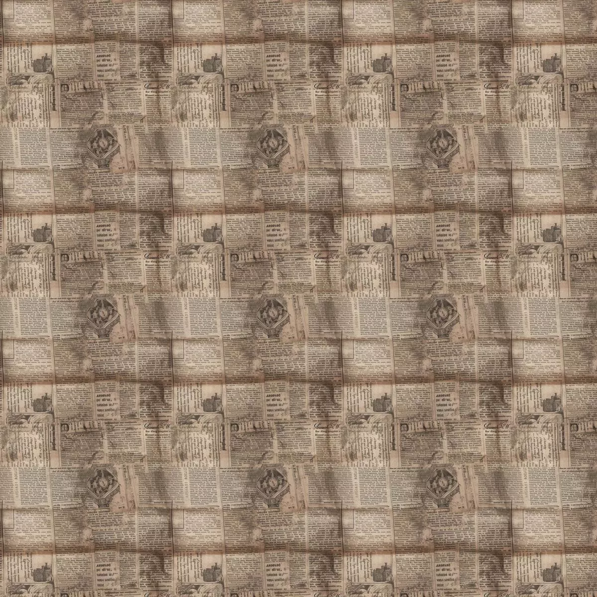 Old Newspapers Pattern 7 Quilting Cotton Fabric