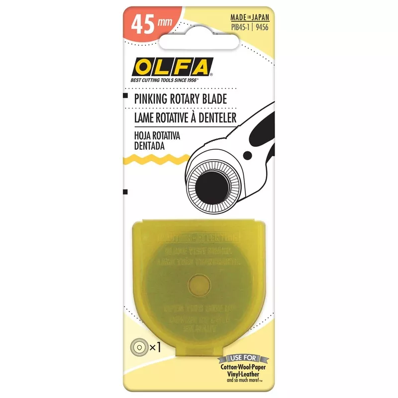olfa-45mm-pinking-rotary-blade Olfa 45mm Pinking Rotary Blade