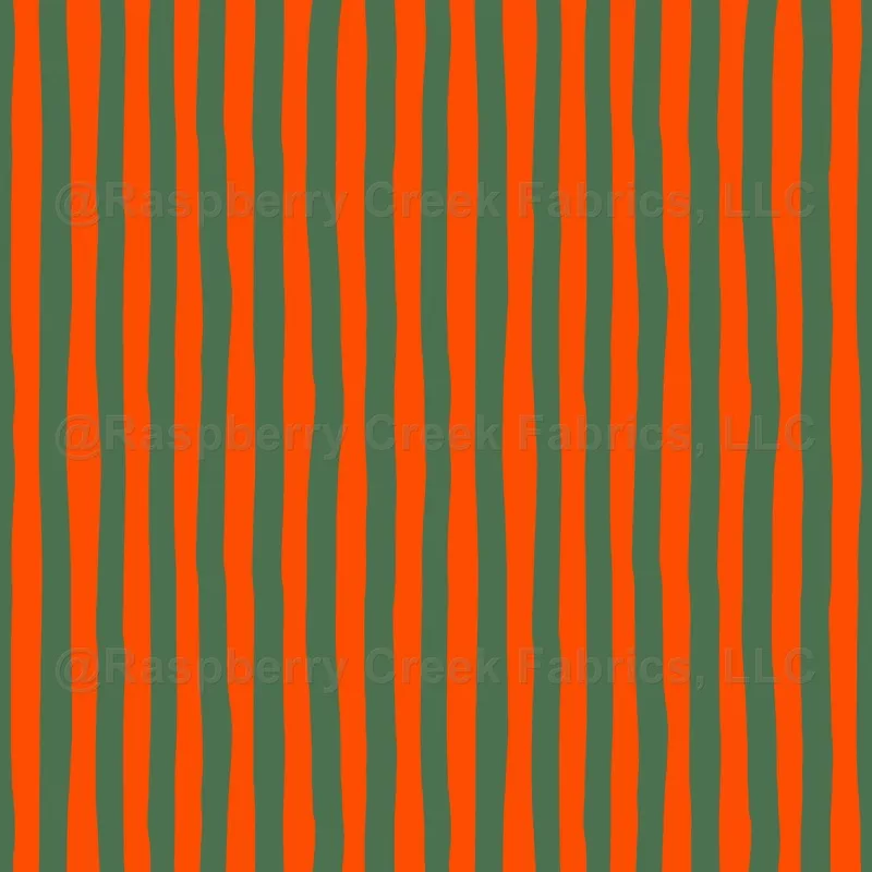 Orange & Green Wonky Stripes