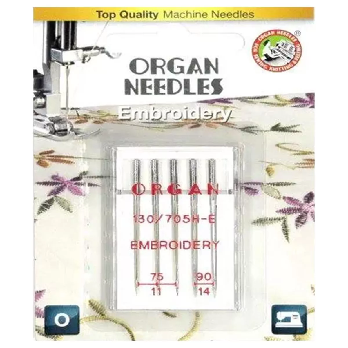 Organ 5pk Embroidery Machine Needles